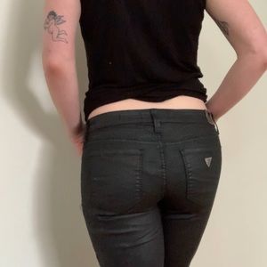 Guess Coated Black Power Skinny Jeans
